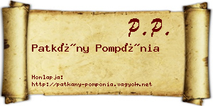 Patkány Pompónia névjegykártya